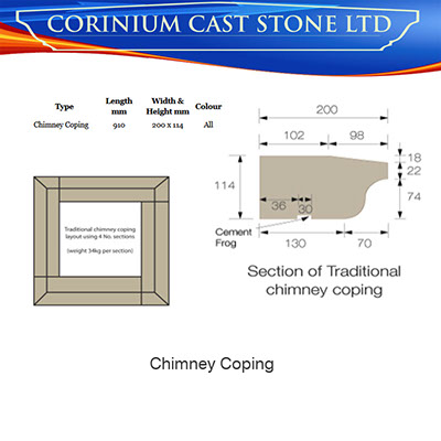 Chimney Coping technical drawing